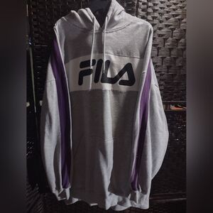 Fila Men's Big & Tall Classic Pullover Hoodie Light Gray 5XL